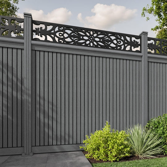 Virtis Windsor Fence Panel - Mid Grey - with our composite posts