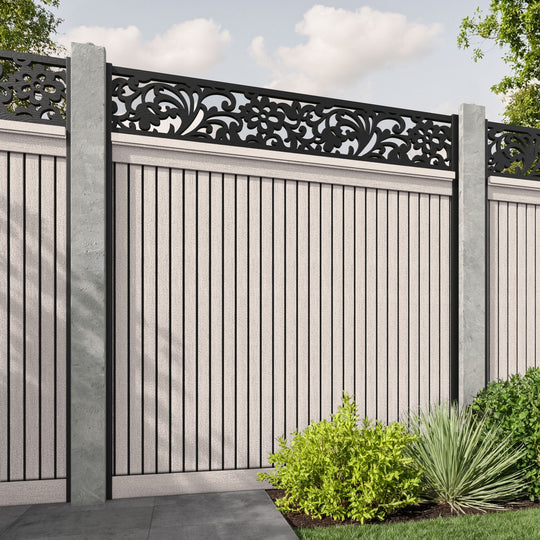 Virtis Eden Fence Panel - Mid Stone - for existing concrete posts
