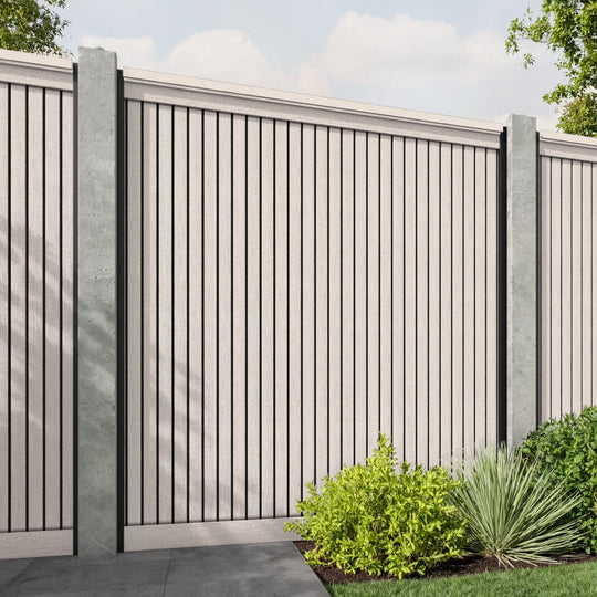 Virtis Fence Panel - Mid Stone - for existing concrete posts