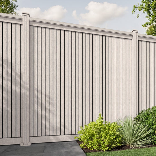 Virtis Fence Panel - Mid Stone - with our composite posts