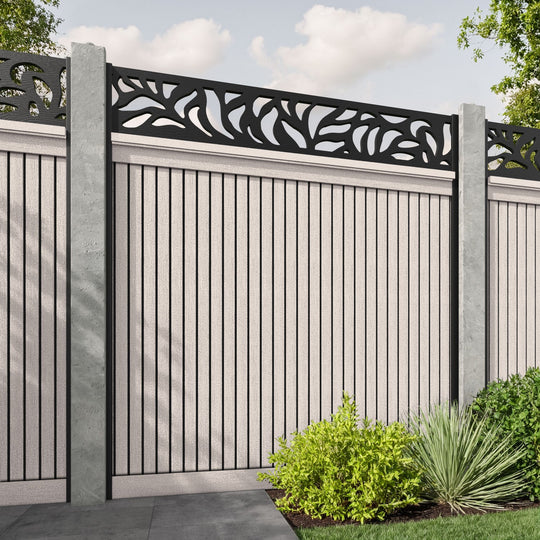 Virtis Plume Fence Panel - Mid Stone - for existing concrete posts