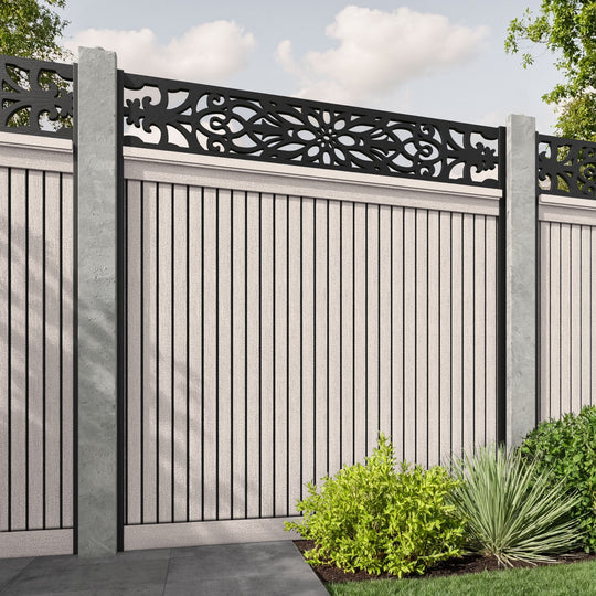 Virtis Windsor Fence Panel - Mid Stone - for existing concrete posts