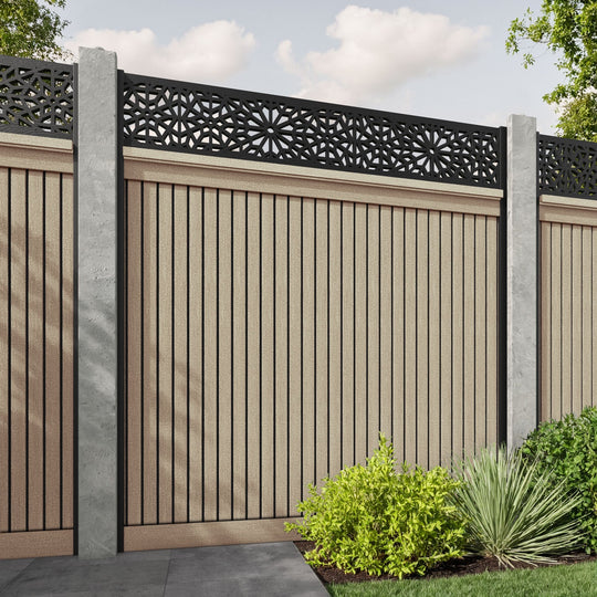 Virtis Alnara Fence Panel - Light Oak - for existing concrete posts
