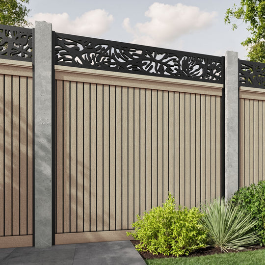Virtis Botanic Fence Panel - Light Oak - for existing concrete posts
