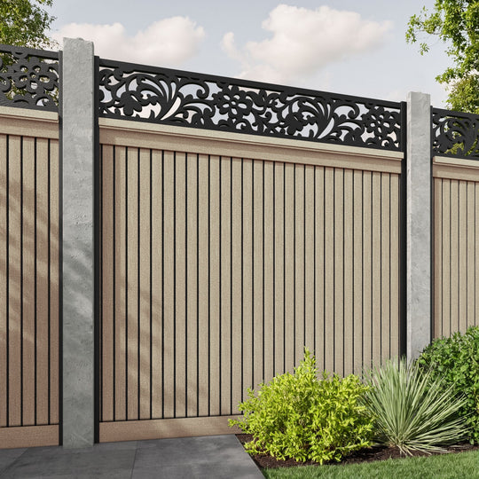 Virtis Eden Fence Panel - Light Oak - for existing concrete posts