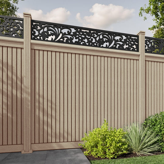 Virtis Eden Fence Panel - Light Oak - with our composite posts
