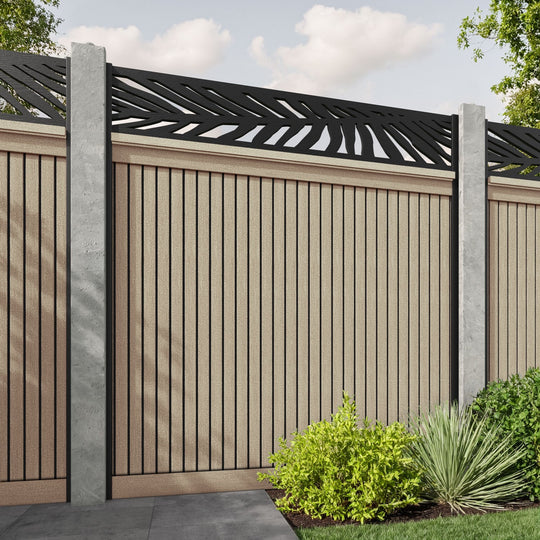Virtis Palm Fence Panel - Light Oak - for existing concrete posts