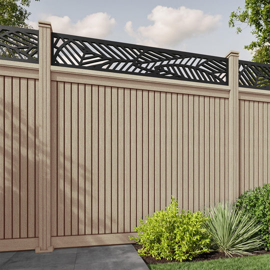 Virtis Habitat Fence Panel - Light Oak - with our composite posts