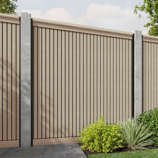 Virtis Fence Panel - Light Oak - for existing concrete posts