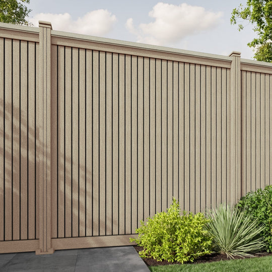 Virtis Fence Panel - Light Oak - with our composite posts