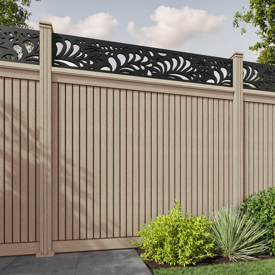 Virtis Petal Fence Panel - Light Oak - with our composite posts