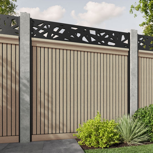 Virtis Prism Fence Panel - Light Oak - for existing concrete posts
