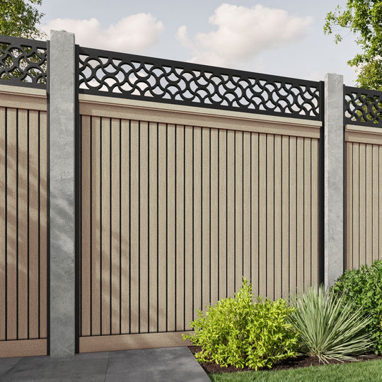 Virtis Vida Fence Panel - Light Oak - for existing concrete posts