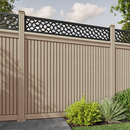 Virtis Vida Fence Panel - Light Oak - with our composite posts