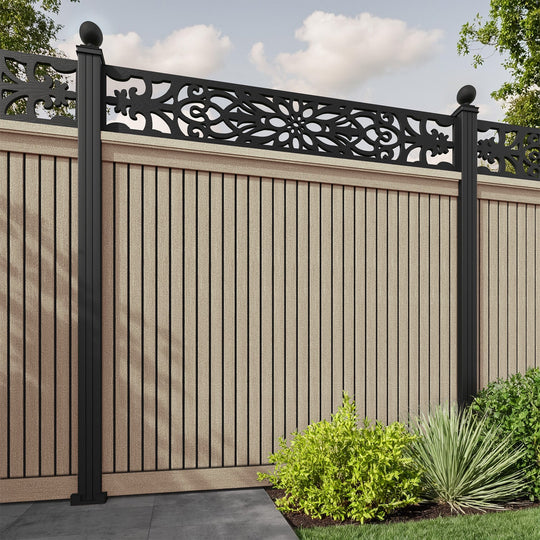 Virtis Windsor Fence Panel - Light Oak - with our aluminium posts