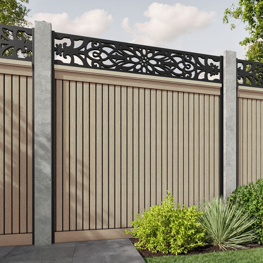 Virtis Windsor Fence Panel - Light Oak - for existing concrete posts