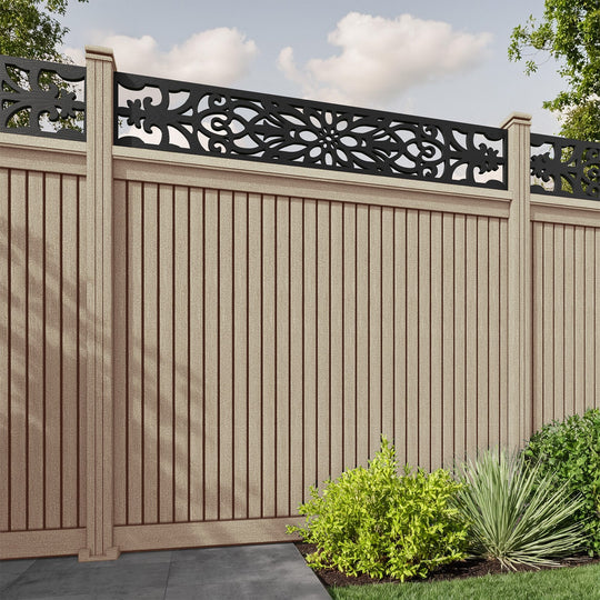 Virtis Windsor Fence Panel - Light Oak - with our composite posts
