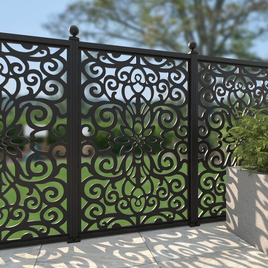 Windsor Aluminium Decorative Fence - 120x180cm - with our aluminium posts
