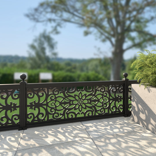 Windsor Aluminium Decorative Fence - 180x60cm - with our aluminium posts