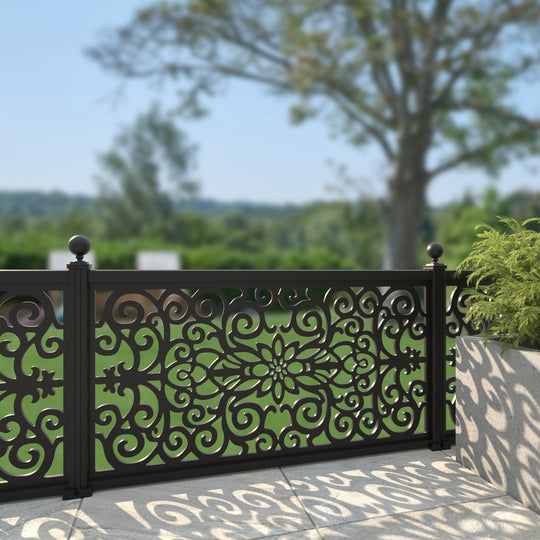 Windsor Aluminium Decorative Fence - 180x90cm - with our aluminium posts