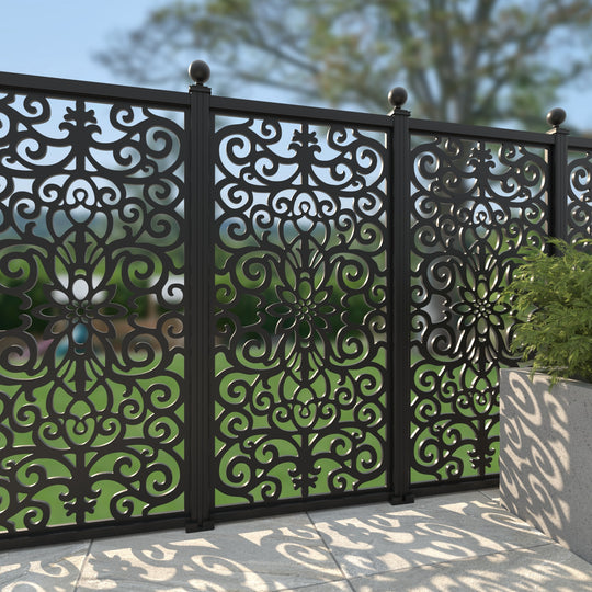 Windsor Aluminium Decorative Fence - 90x180cm - with our aluminium posts