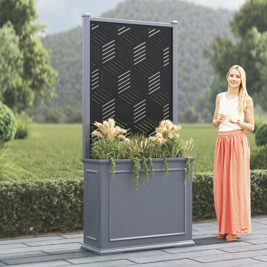 Windsor - Large Tall Planter - Cubed Screen