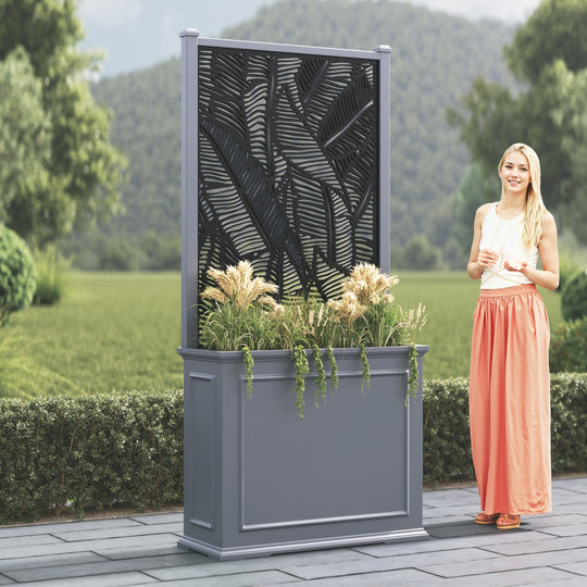 Windsor - Large Tall Planter - Feather Screen
