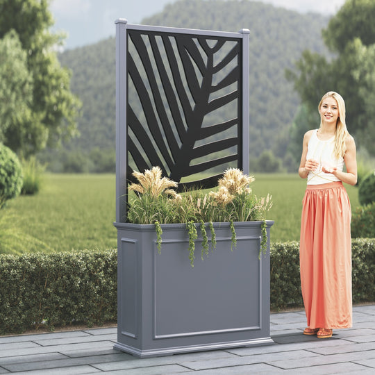 Windsor - Large Tall Planter - Palm Screen