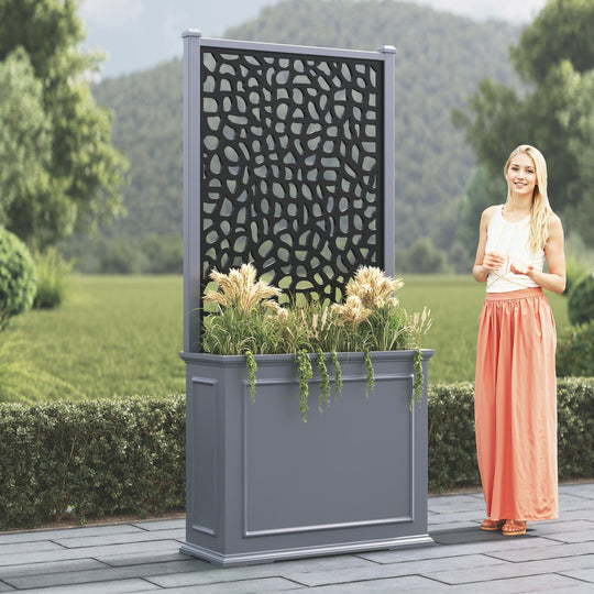 Windsor - Large Tall Planter - Pebble Screen