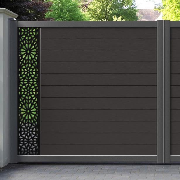 Fusion Alnara Straight Top Driveway Gate - Dark Oak - End Screen