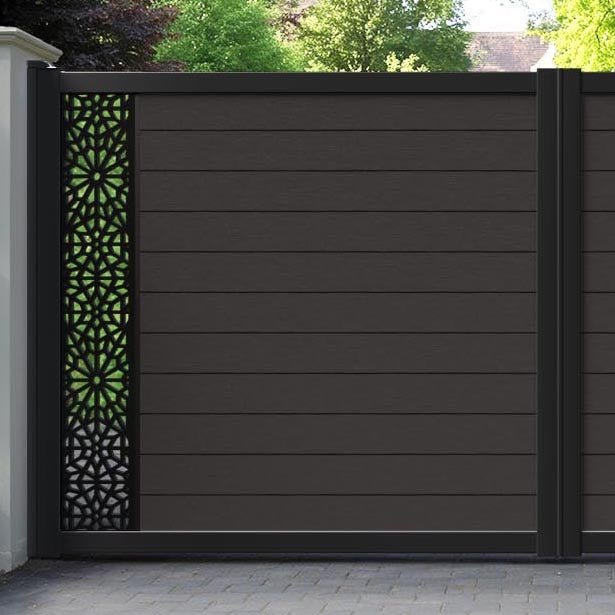 Fusion Alnara Straight Top Driveway Gate - Dark Oak - End Screen