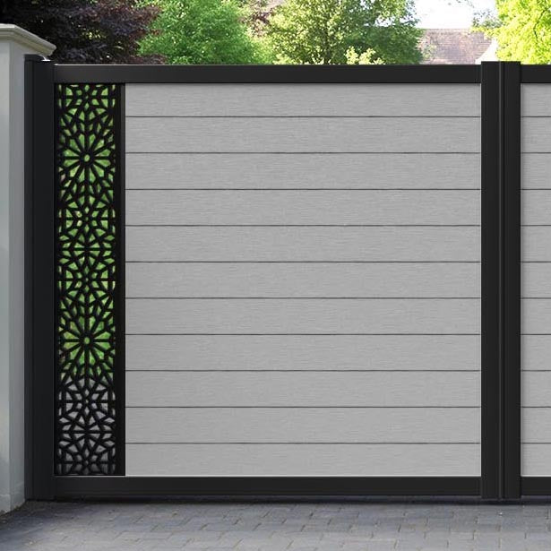 Fusion Alnara Straight Top Driveway Gate - Light Grey - End Screen