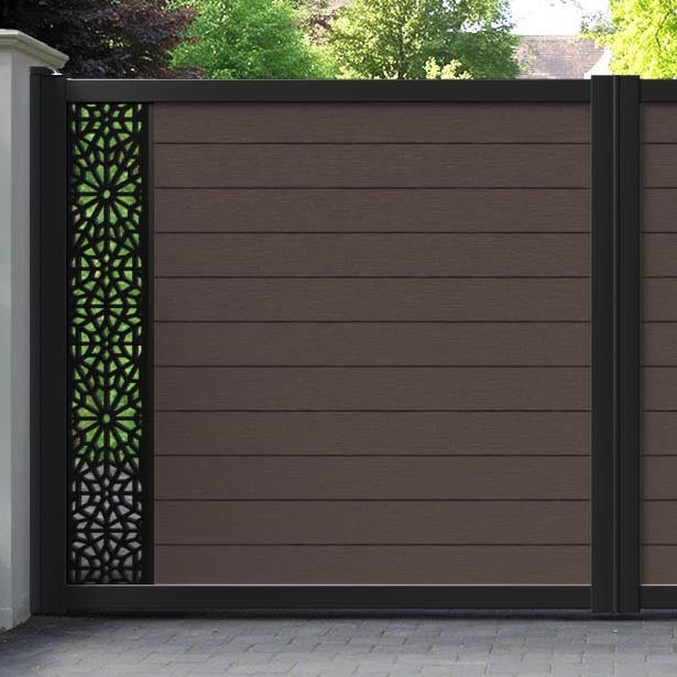 Fusion Alnara Straight Top Driveway Gate - Mid Brown - End Screen