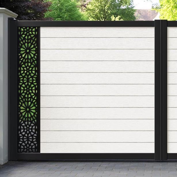 Fusion Alnara Straight Top Driveway Gate - Light Stone - End Screen