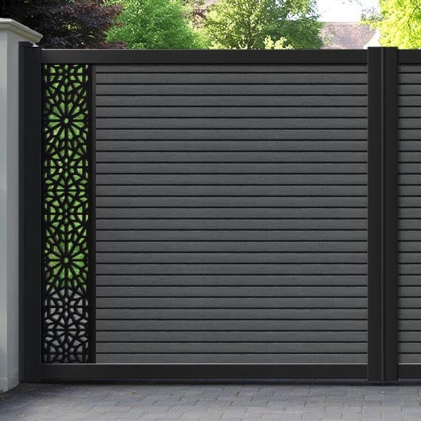 Hudson Alnara Straight Top Driveway Gate - Dark Grey - End Screen