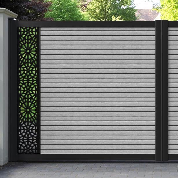 Hudson Alnara Straight Top Driveway Gate - Light Grey - End Screen