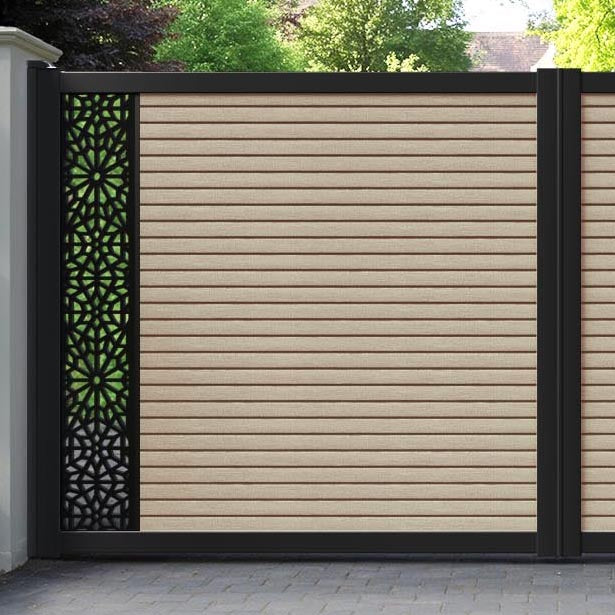 Hudson Alnara Straight Top Driveway Gate - Light Oak - End Screen
