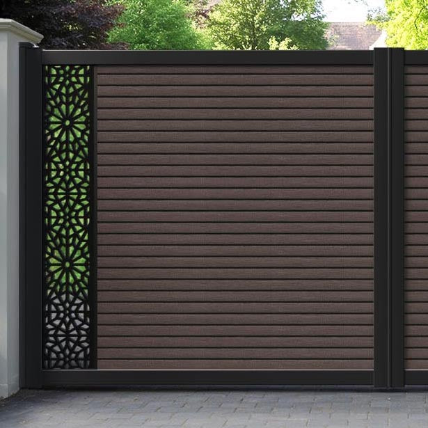 Hudson Alnara Straight Top Driveway Gate - Mid Brown - End Screen