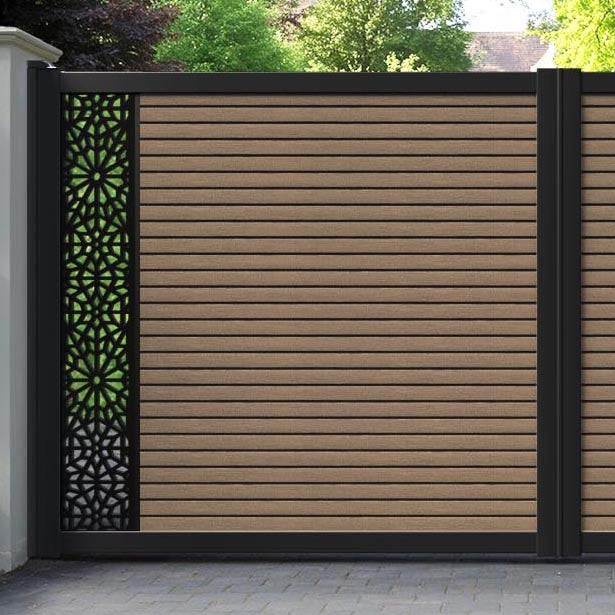 Hudson Alnara Straight Top Driveway Gate - Teak - End Screen