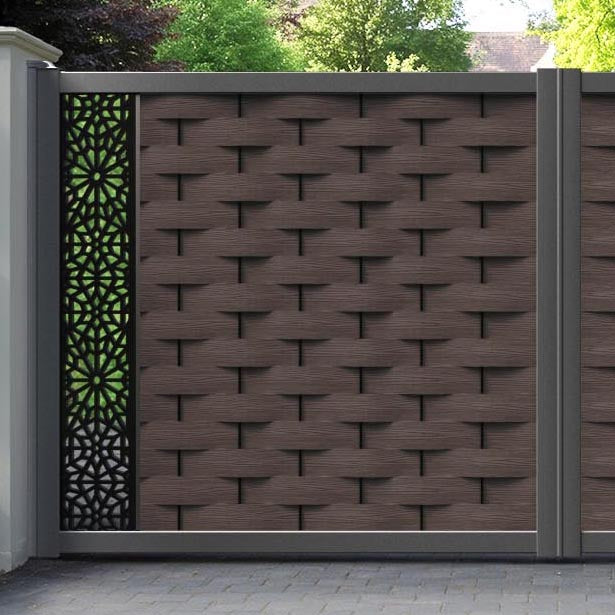 Ripple Alnara Straight Top Driveway Gate - Mid Brown - End Screen