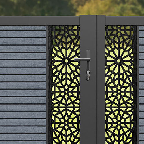 Hudson Alnara Straight Top Driveway Gate - Anthracite - Middle & End Screen