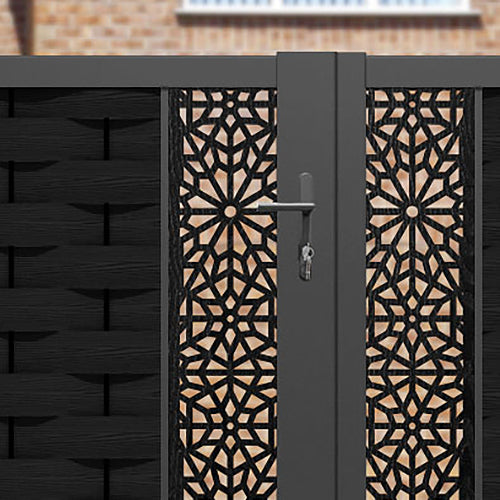 Ripple Alnara Straight Top Driveway Gate - Black - Middle & End Screen