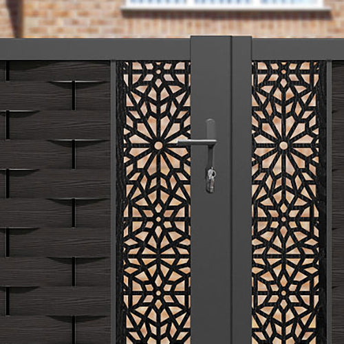 Ripple Alnara Straight Top Driveway Gate - Dark Oak - Middle Screen