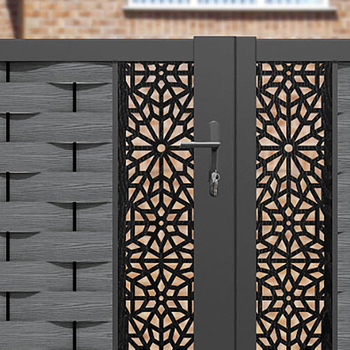 Ripple Alnara Straight Top Driveway Gate - Mid Grey - Middle Screen