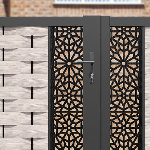 Ripple Alnara Straight Top Driveway Gate - Mid Stone - Middle Screen