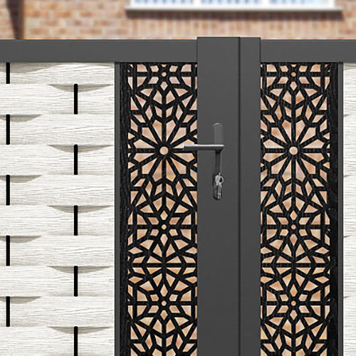 Ripple Alnara Straight Top Driveway Gate - Light Stone - Middle & End Screen