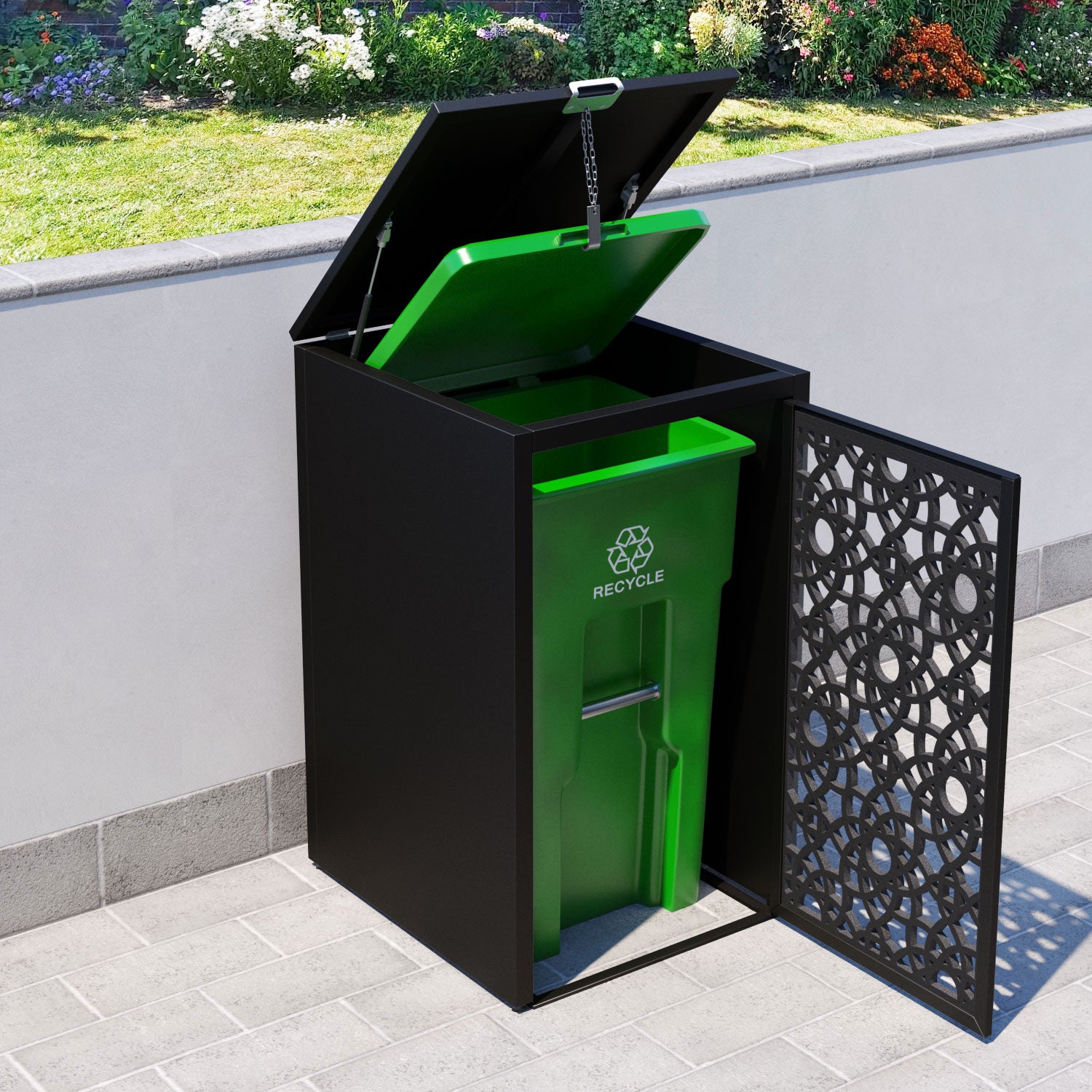 Black 1 Bin Store with Ambar Door Screen