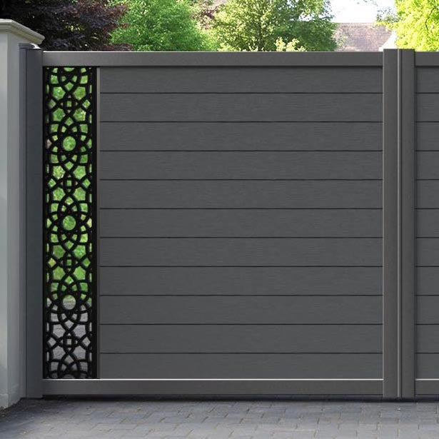 Fusion Ambar Straight Top Driveway Gate - Dark Grey - End Screen