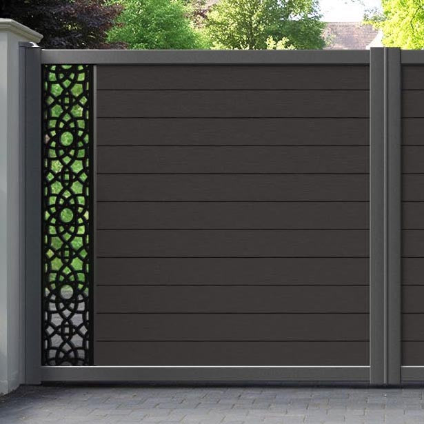 Fusion Ambar Straight Top Driveway Gate - Dark Oak - End Screen