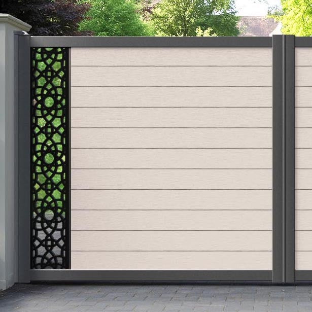 Fusion Ambar Straight Top Driveway Gate - Mid Stone - End Screen